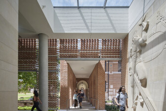 SOM complete a new building at Rice University featuring a unique veil of brick and cast-stone modules